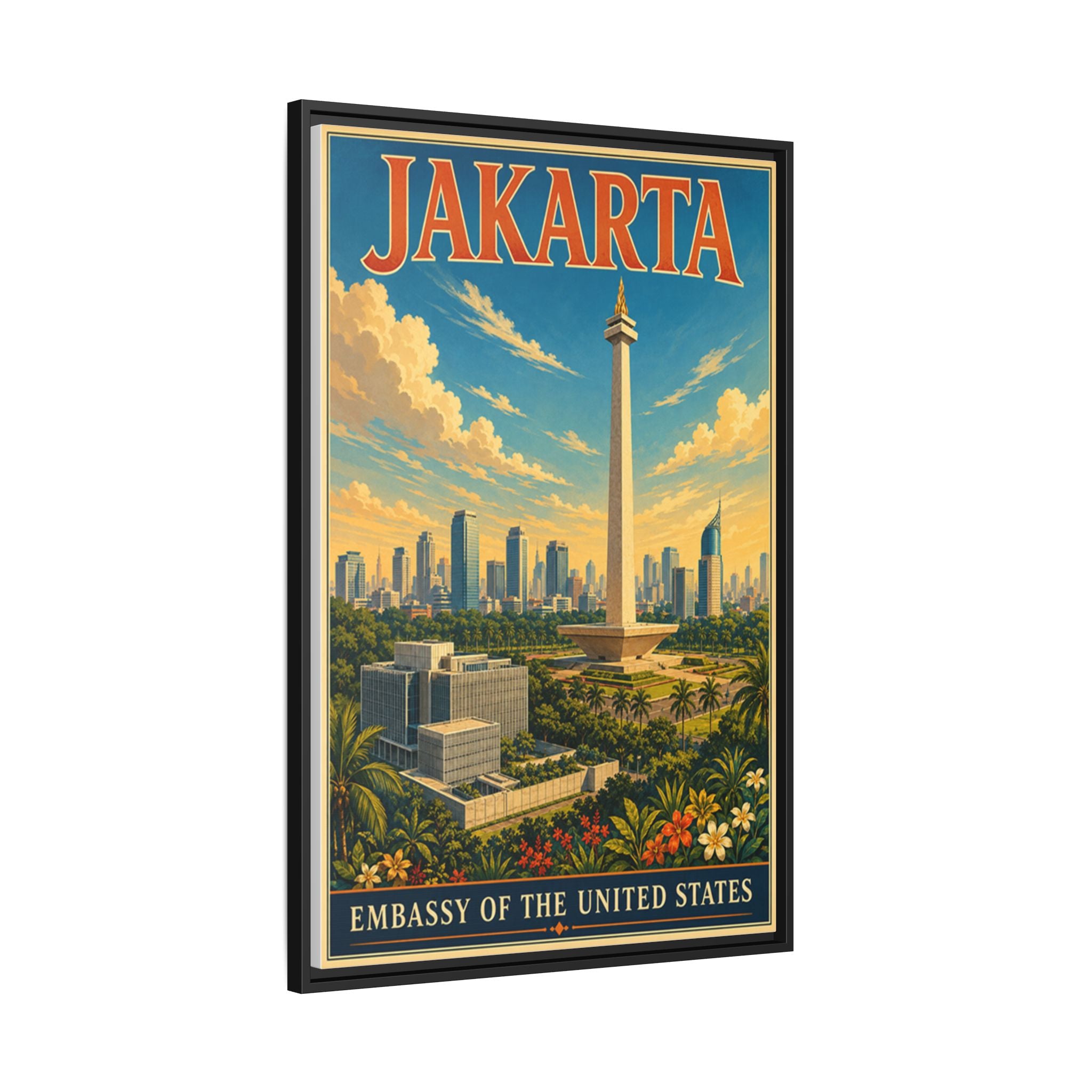 Jakarta Embassy Wrapped Canvas Framed