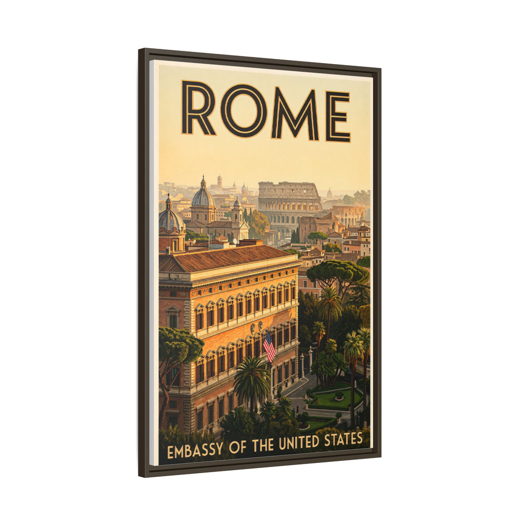 Rome Embassy Wrapped Canvas Framed