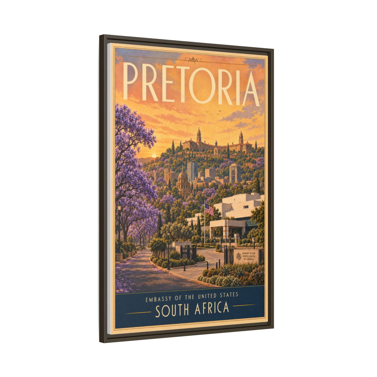 Pretoria Embassy Wrapped Canvas Framed