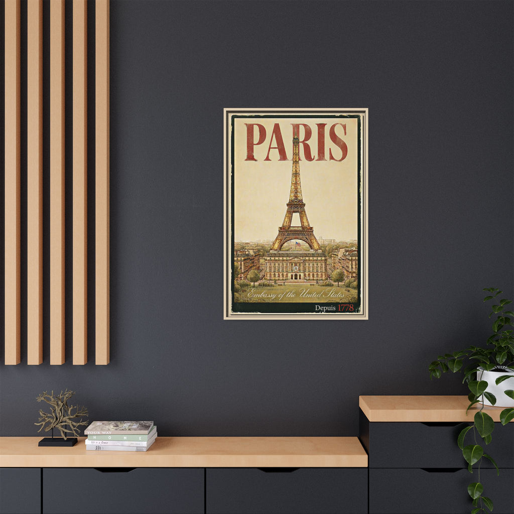 Paris Embassy Wrapped Canvas Framed