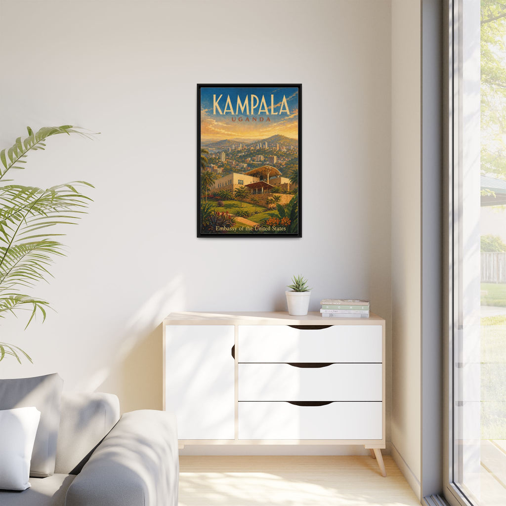 Kampala Uganda Embassy Wrapped Canvas Framed
