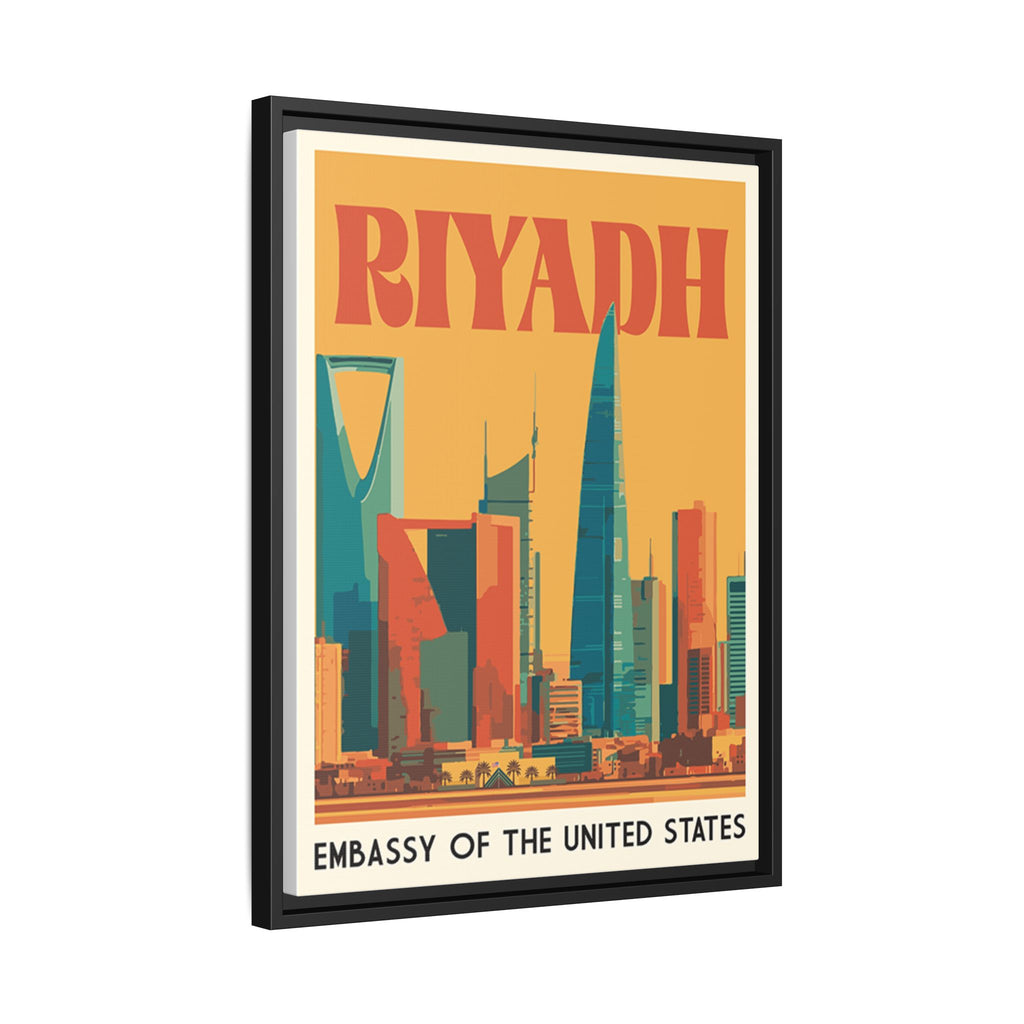 Riyadh Embassy Wrapped Canvas Framed