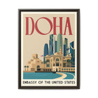 Doha Embassy Wrapped Canvas Framed