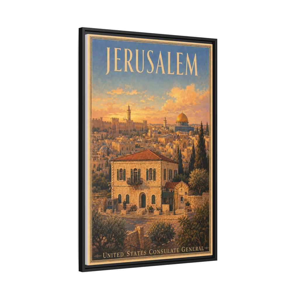 Jerusalem Consulate General Wrapped Canvas Framed