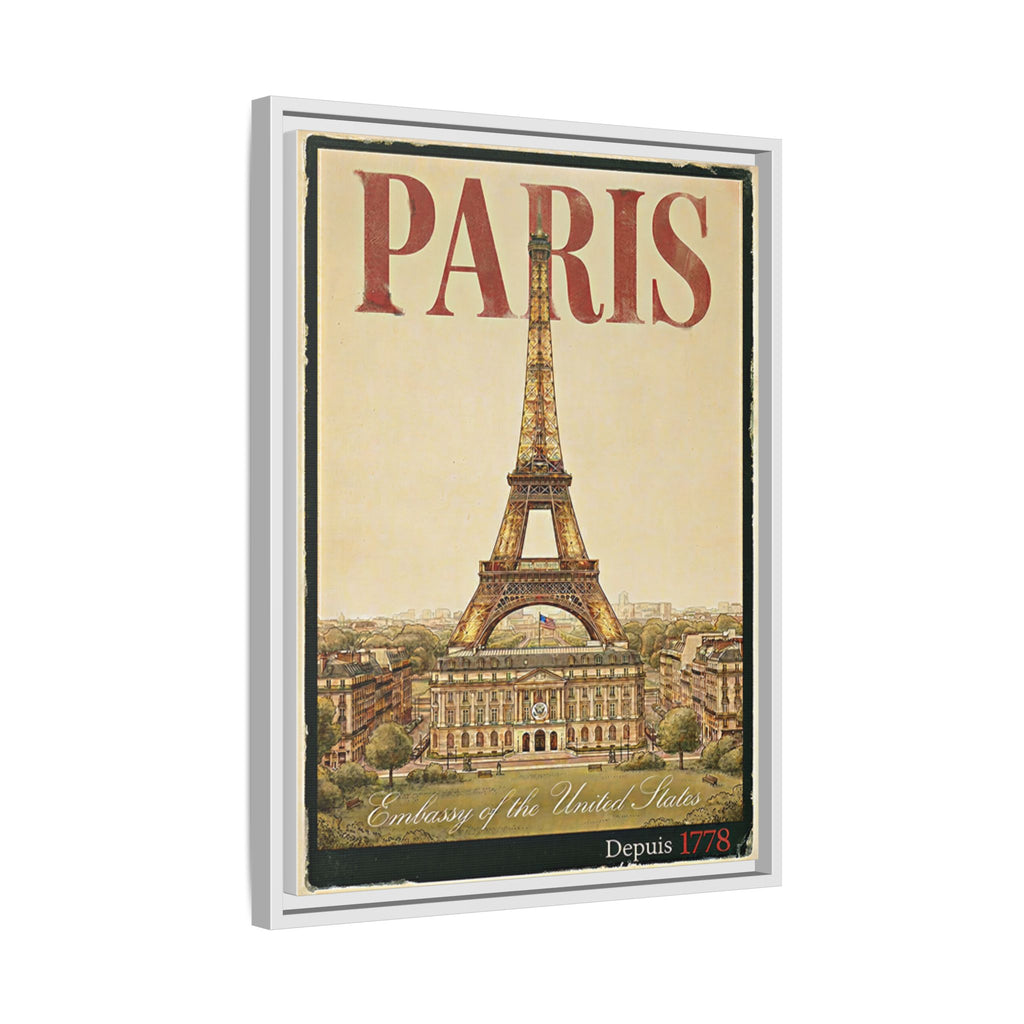 Paris Embassy Wrapped Canvas Framed