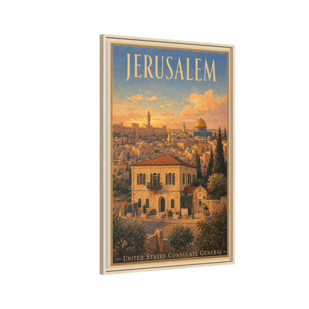 Jerusalem Consulate General Wrapped Canvas Framed