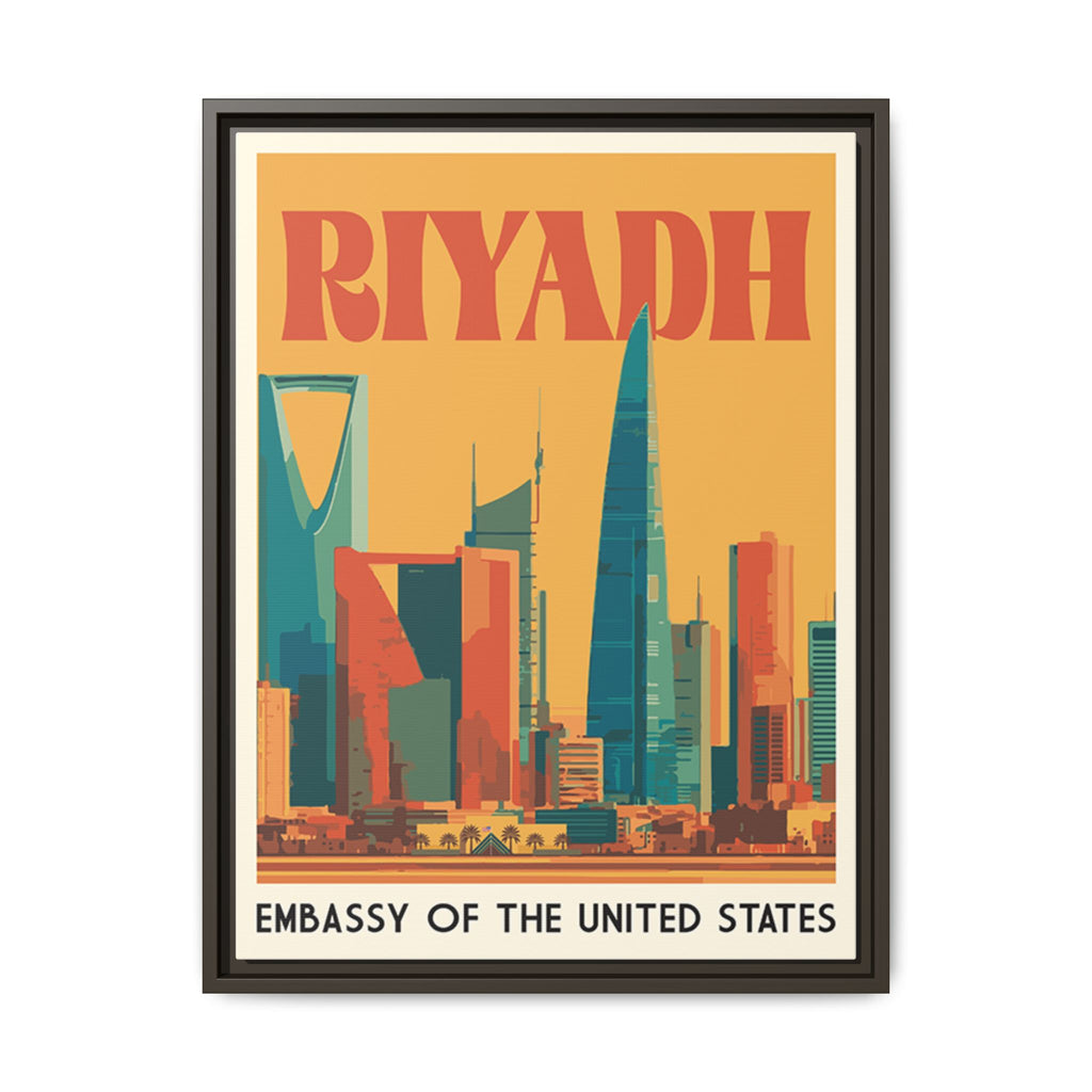Riyadh Embassy Wrapped Canvas Framed