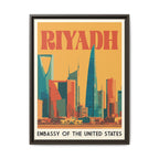 Riyadh Embassy Wrapped Canvas Framed