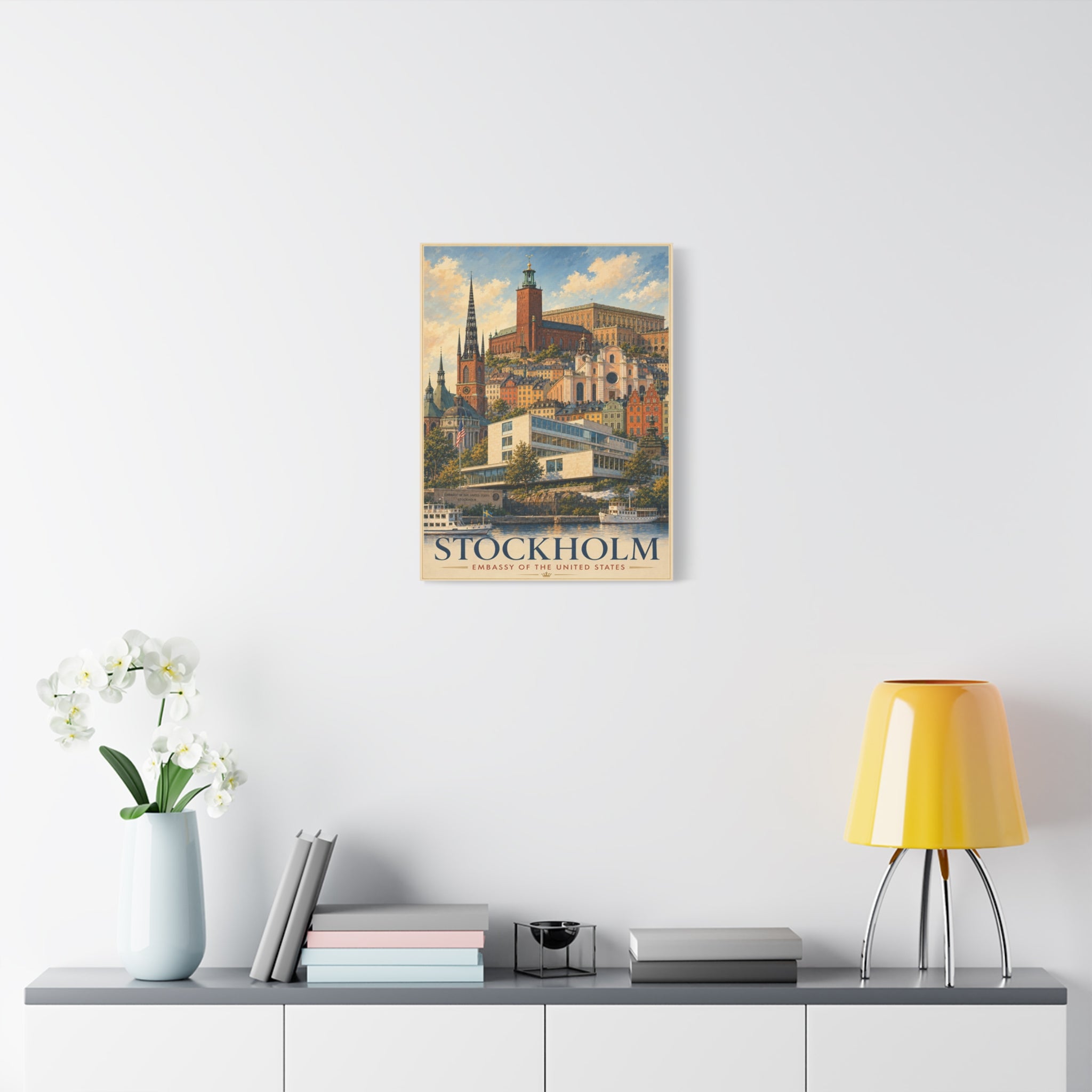 Stockholm Embassy Wrapped Canvas