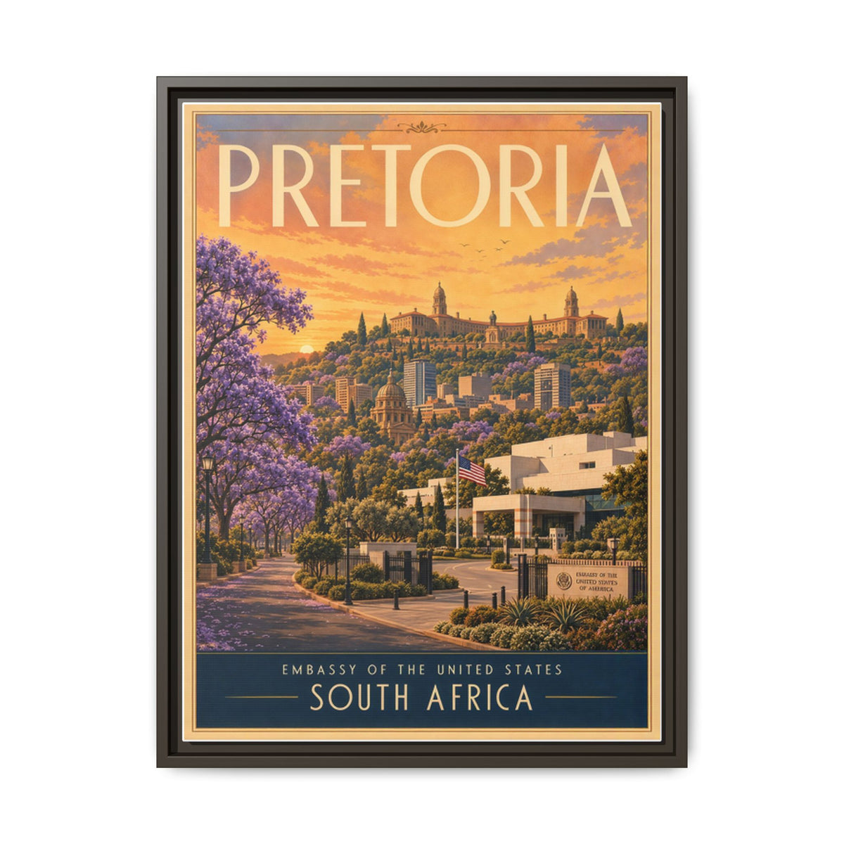 Pretoria Embassy Wrapped Canvas Framed