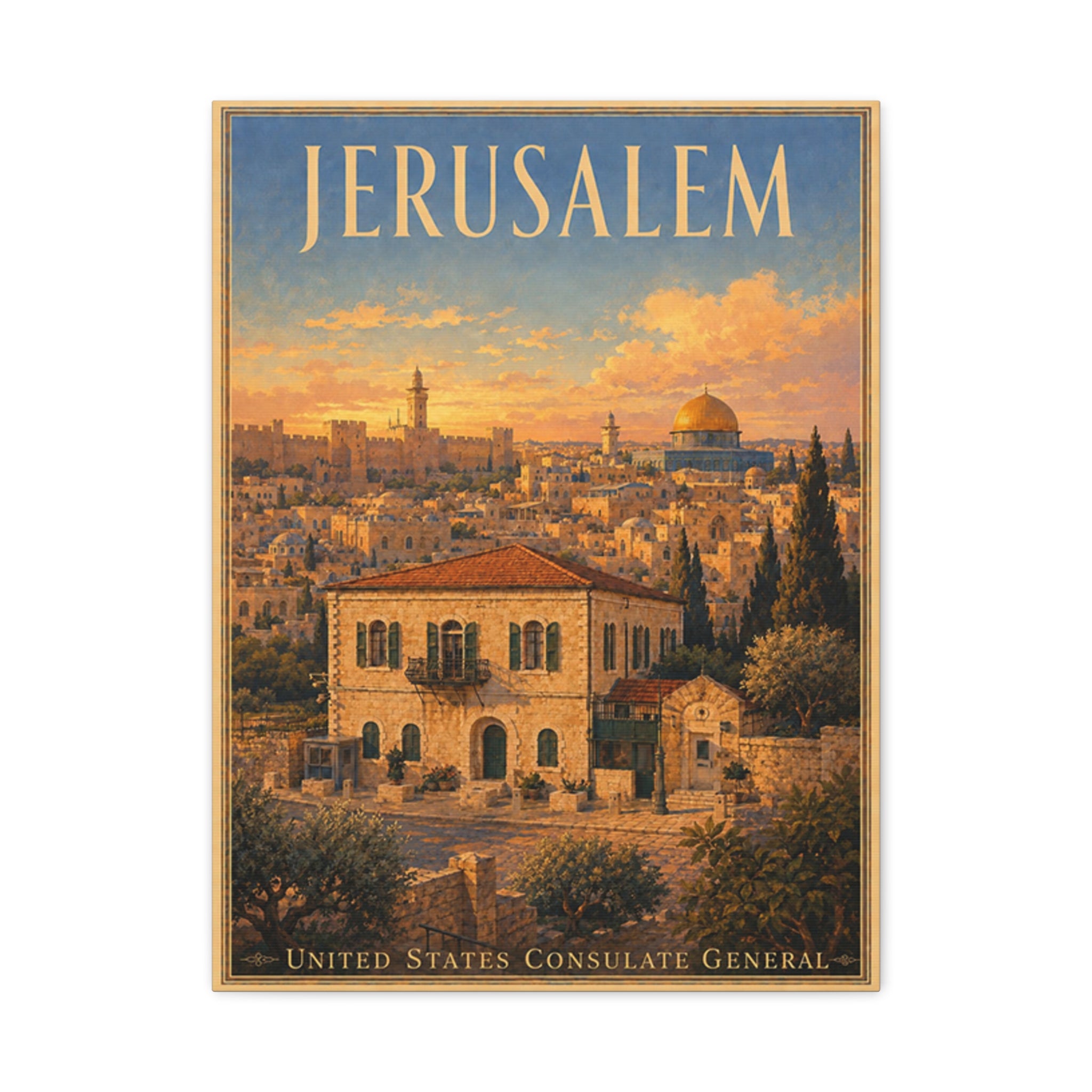 Jerusalem Consulate General Wrapped Canvas