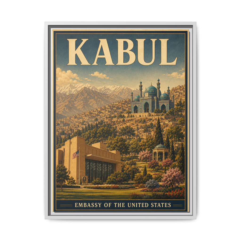 Kabul Embassy Wrapped Canvas Framed