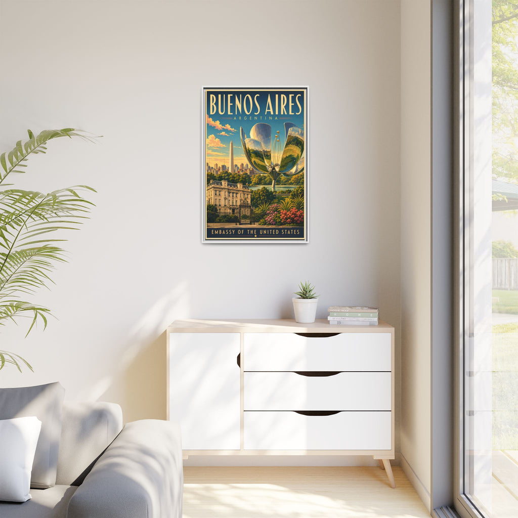 Buenos Aires Embassy Wrapped Canvas Framed