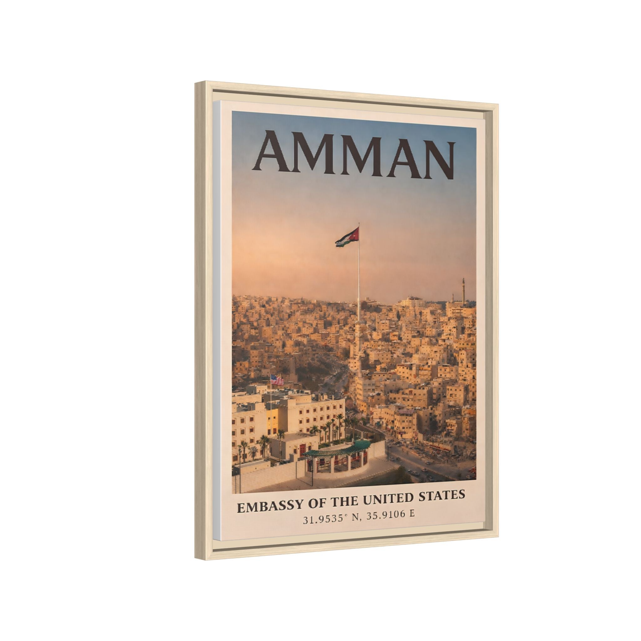 Amman Embassy Wrapped Canvas Framed