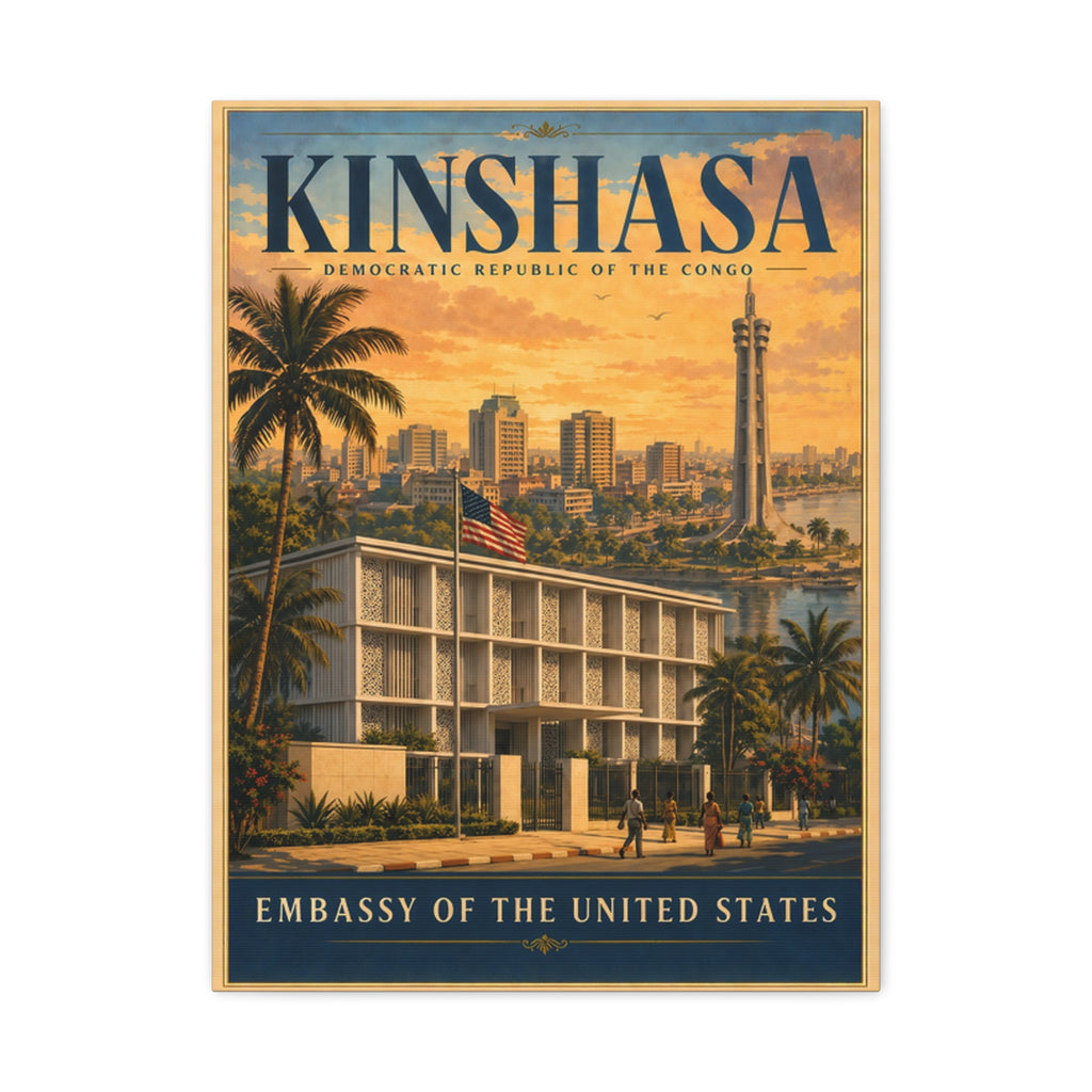 Kinshasa Embassy Wrapped Canvas