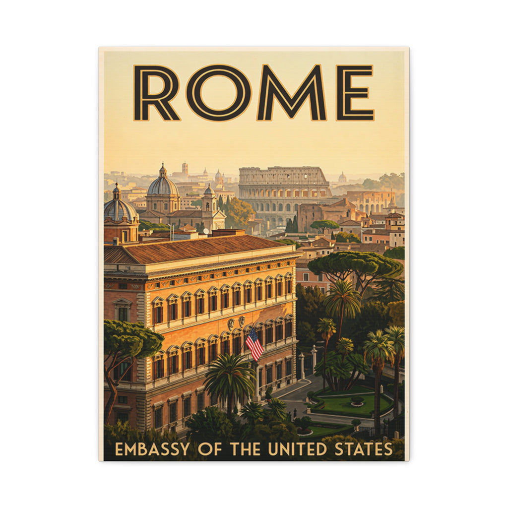 Rome Embassy Wrapped Canvas