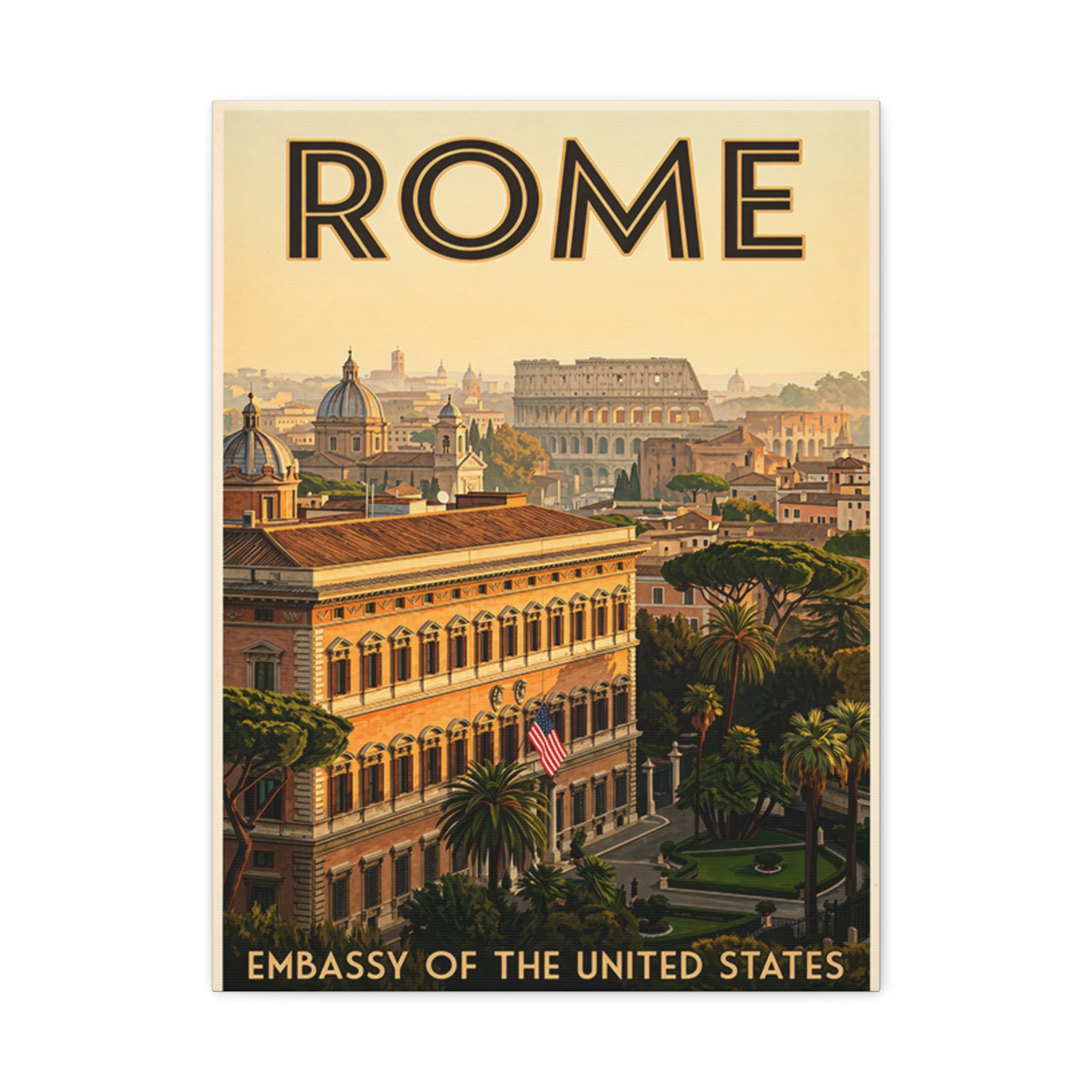 Rome Embassy Wrapped Canvas