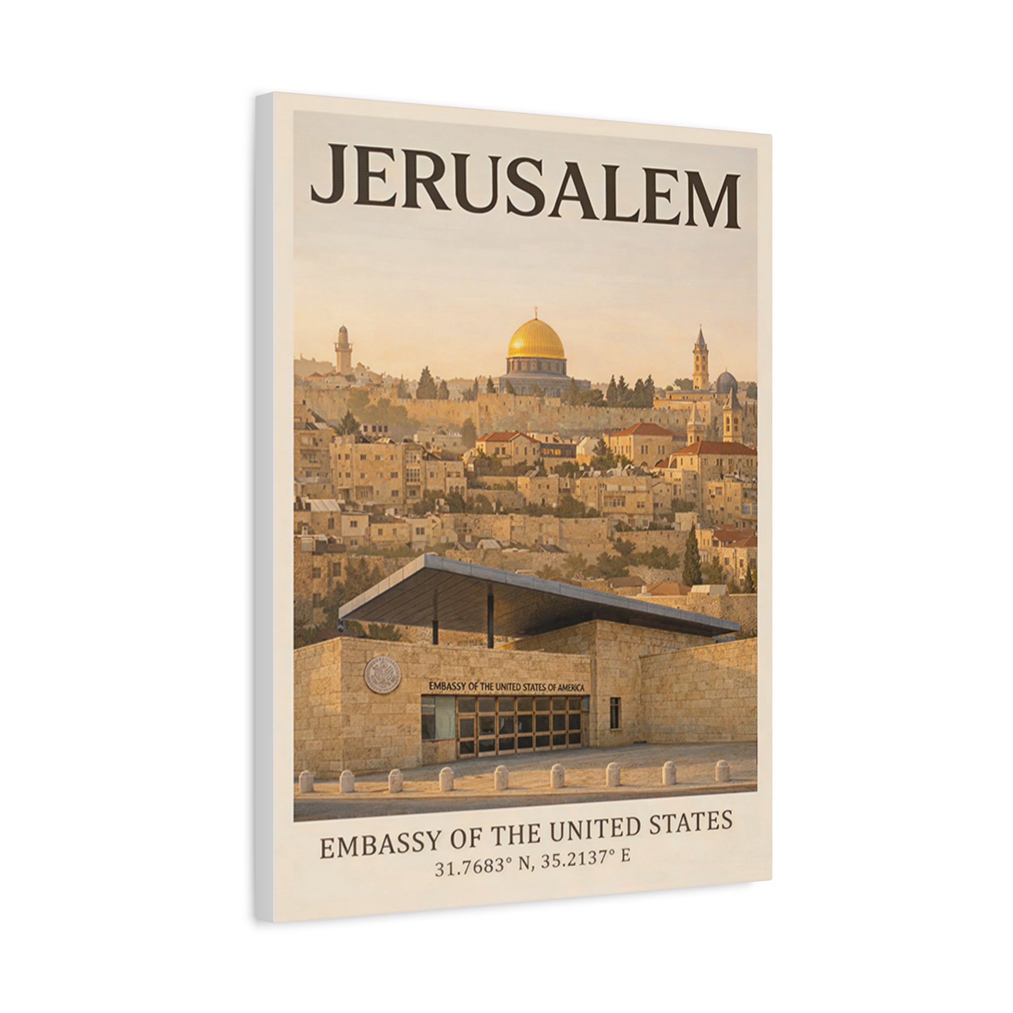 Jerusalem Embassy Wrapped Canvas