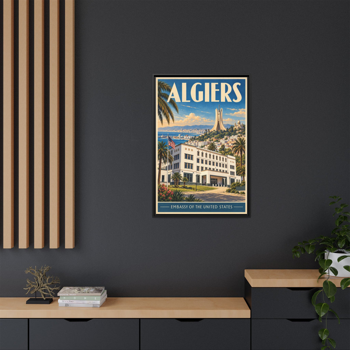 Algiers Embassy Wrapped Canvas Framed