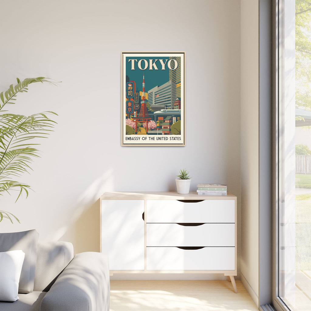 Tokyo Embassy Wrapped Canvas Framed