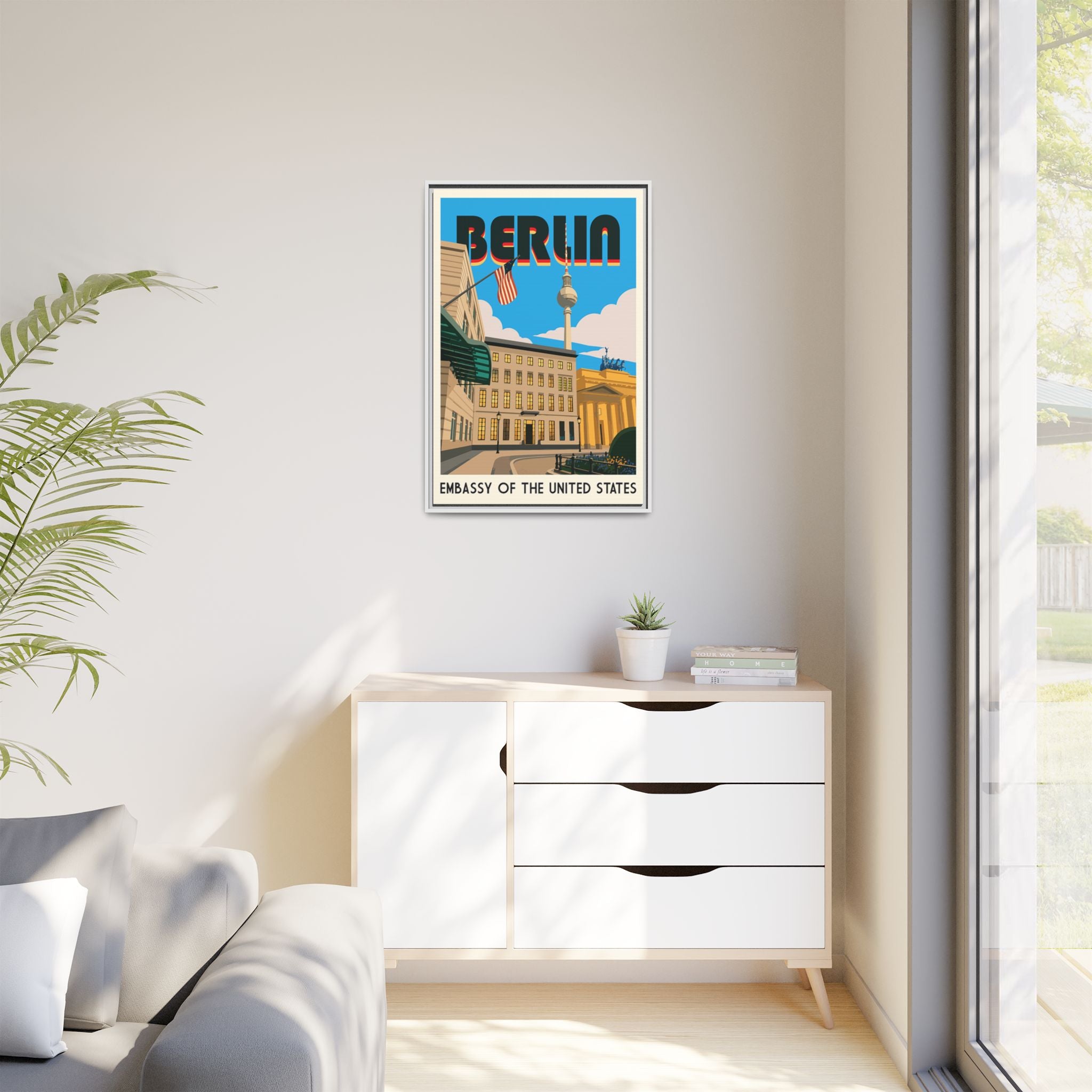 Berlin Embassy Wrapped Canvas Framed