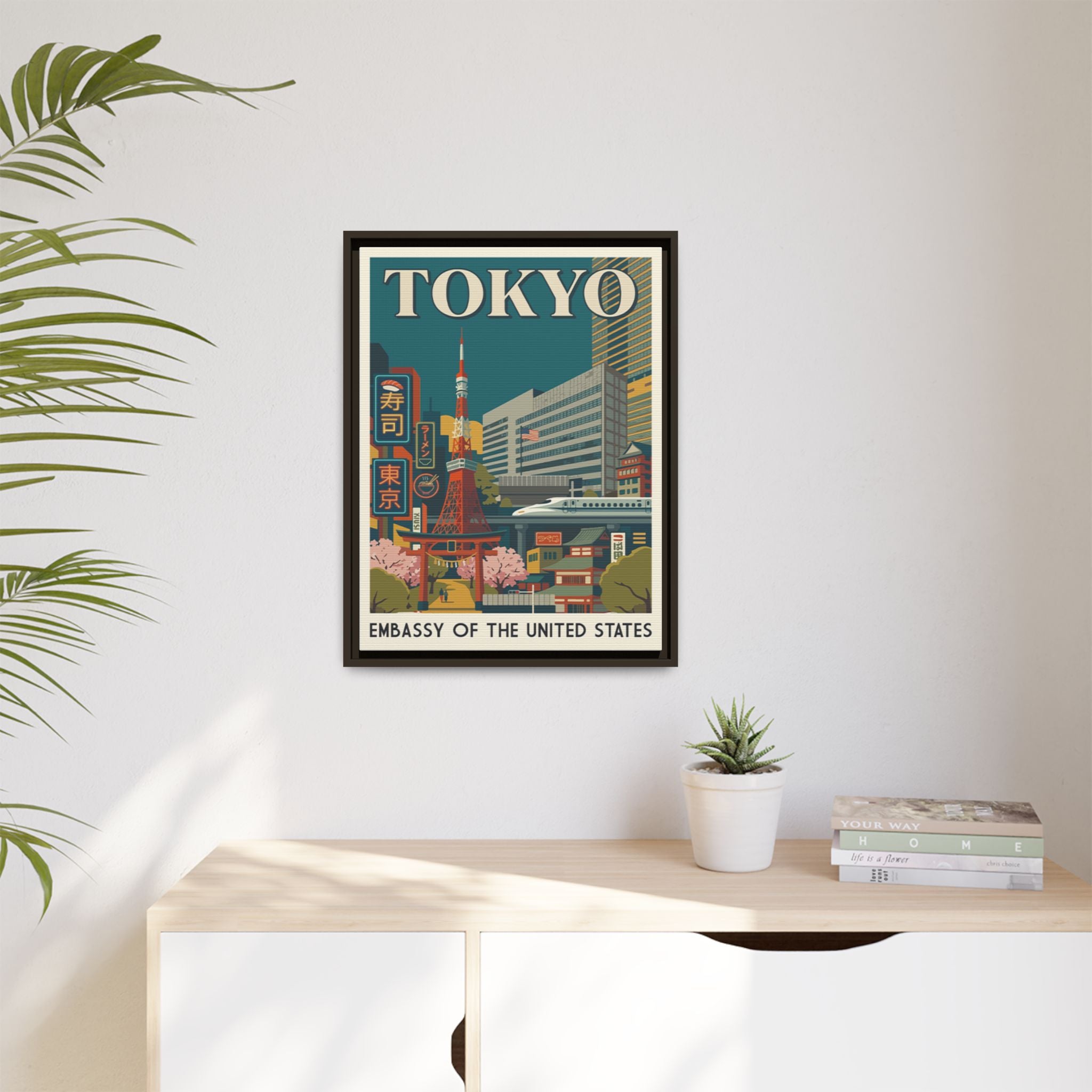 Tokyo Embassy Wrapped Canvas Framed