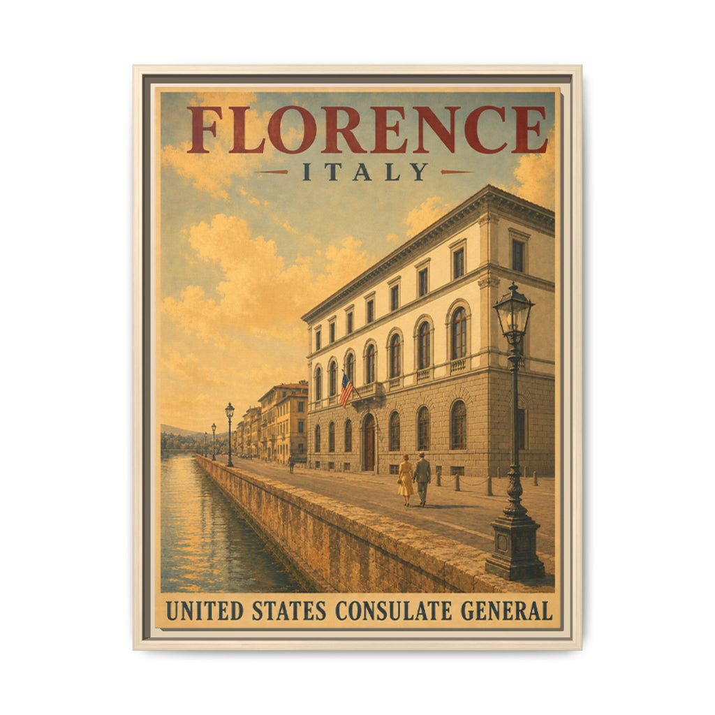 Florence Consulate General Wrapped Canvas Framed