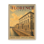 Florence Consulate General Wrapped Canvas Framed