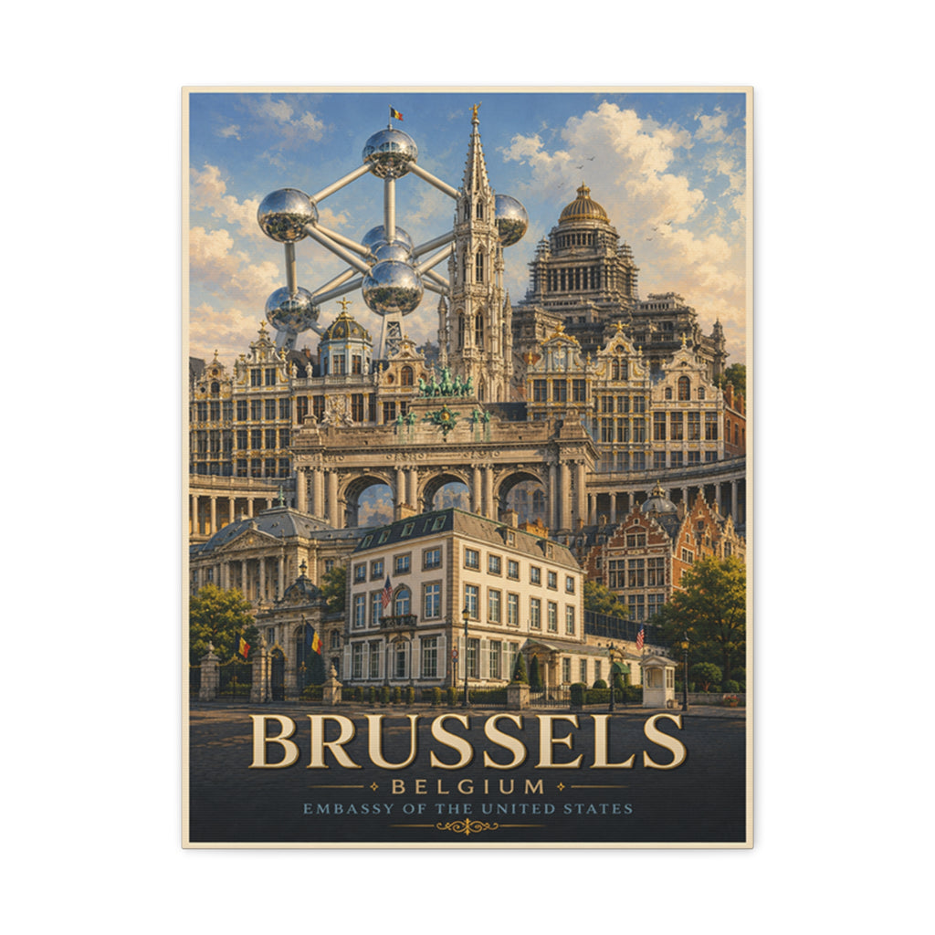 Brussels Embassy Wrapped Canvas
