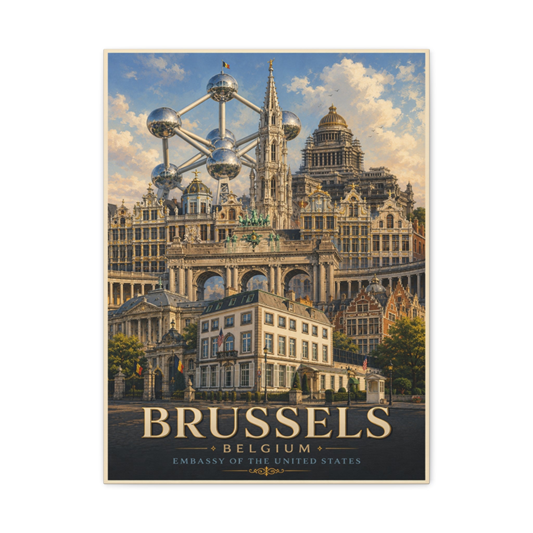 Brussels Embassy Wrapped Canvas