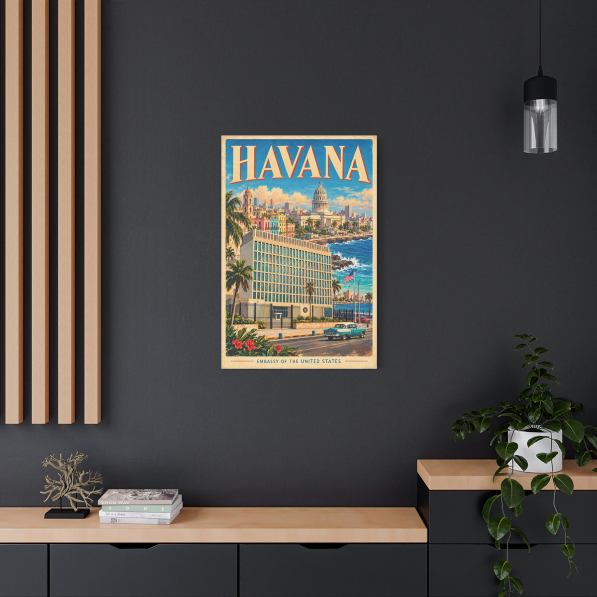 Havana Embassy Wrapped Canvas