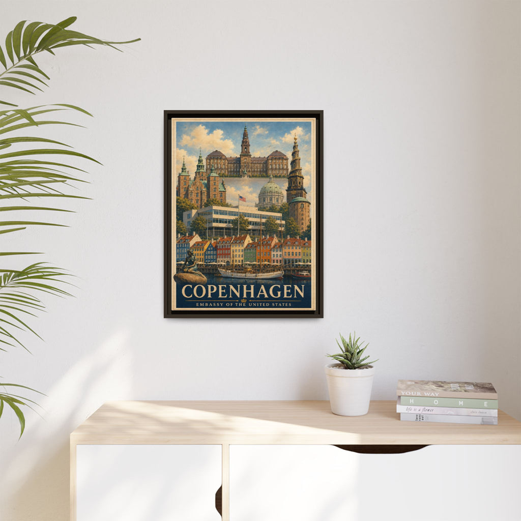 Copenhagen Embassy Wrapped Canvas Framed