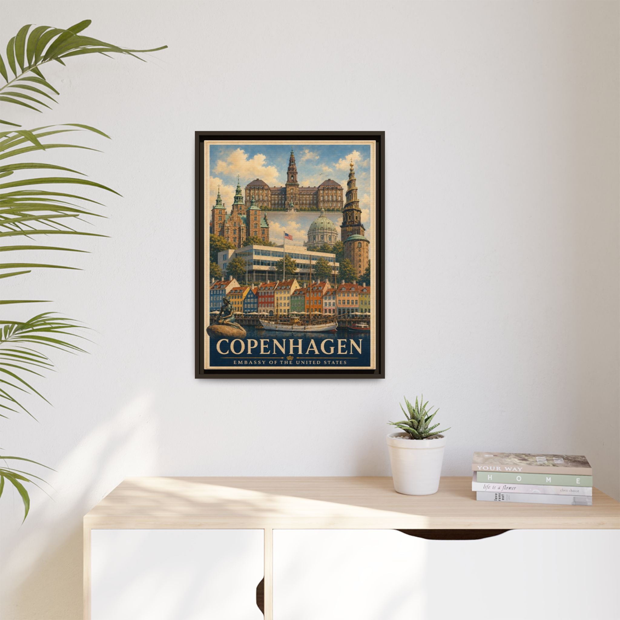 Copenhagen Embassy Wrapped Canvas Framed