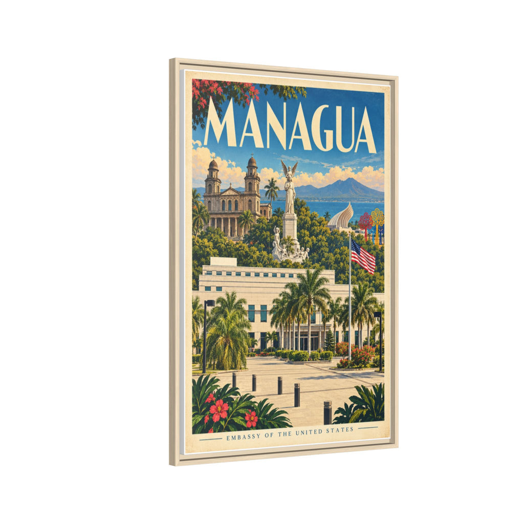 Managua Embassy Wrapped Canvas Framed