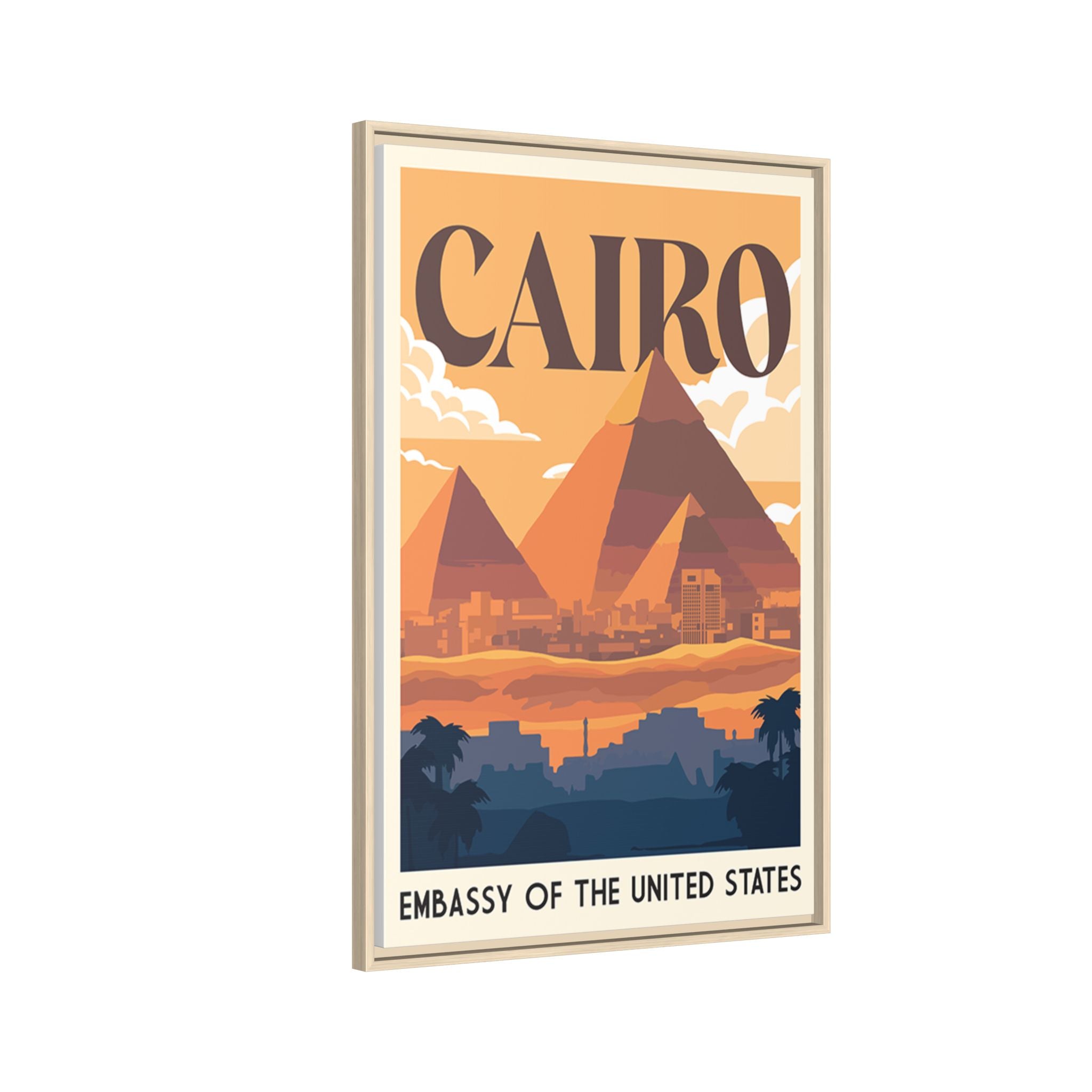 Cairo Embassy Wrapped Canvas Framed