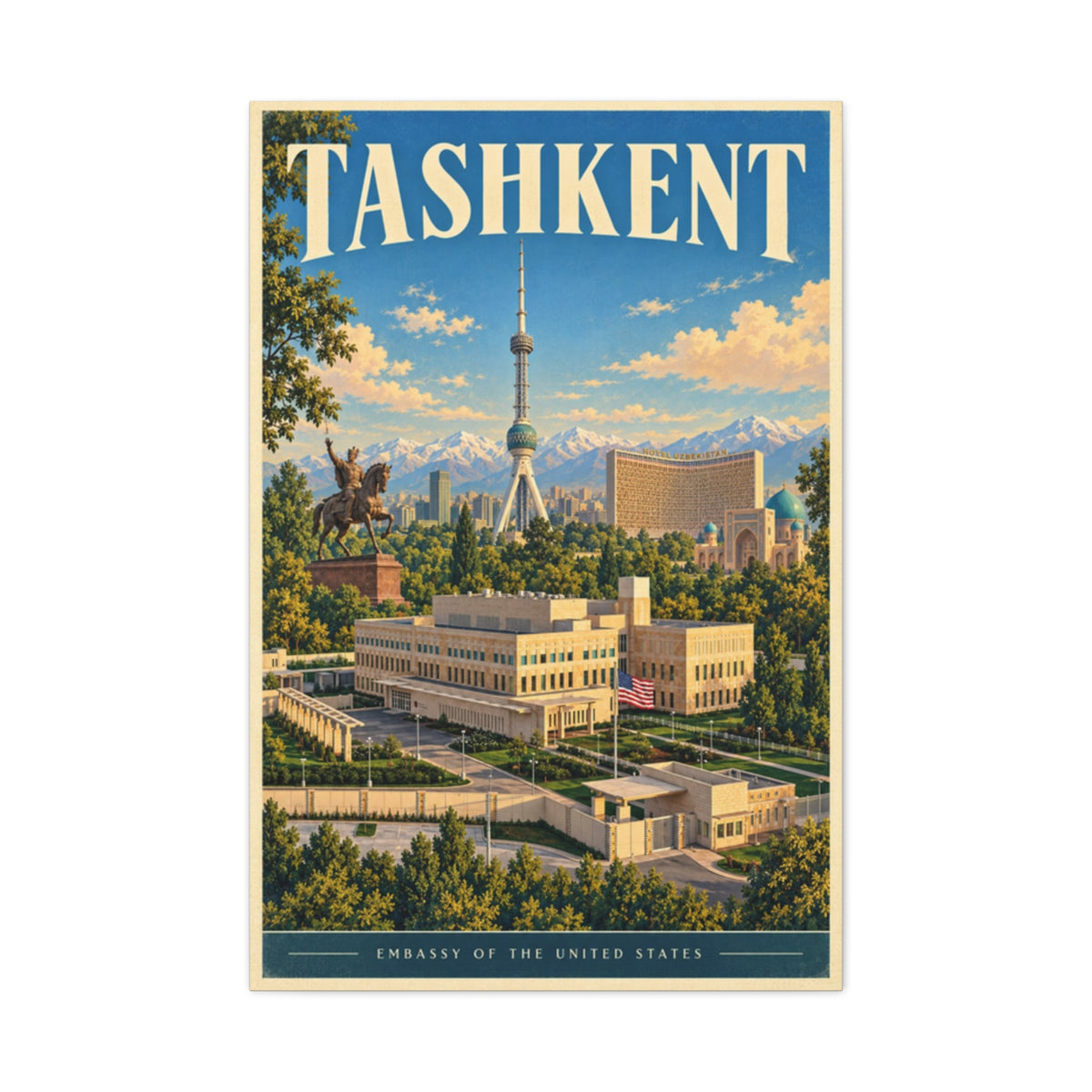 Tashkent Embassy Wrapped Canvas