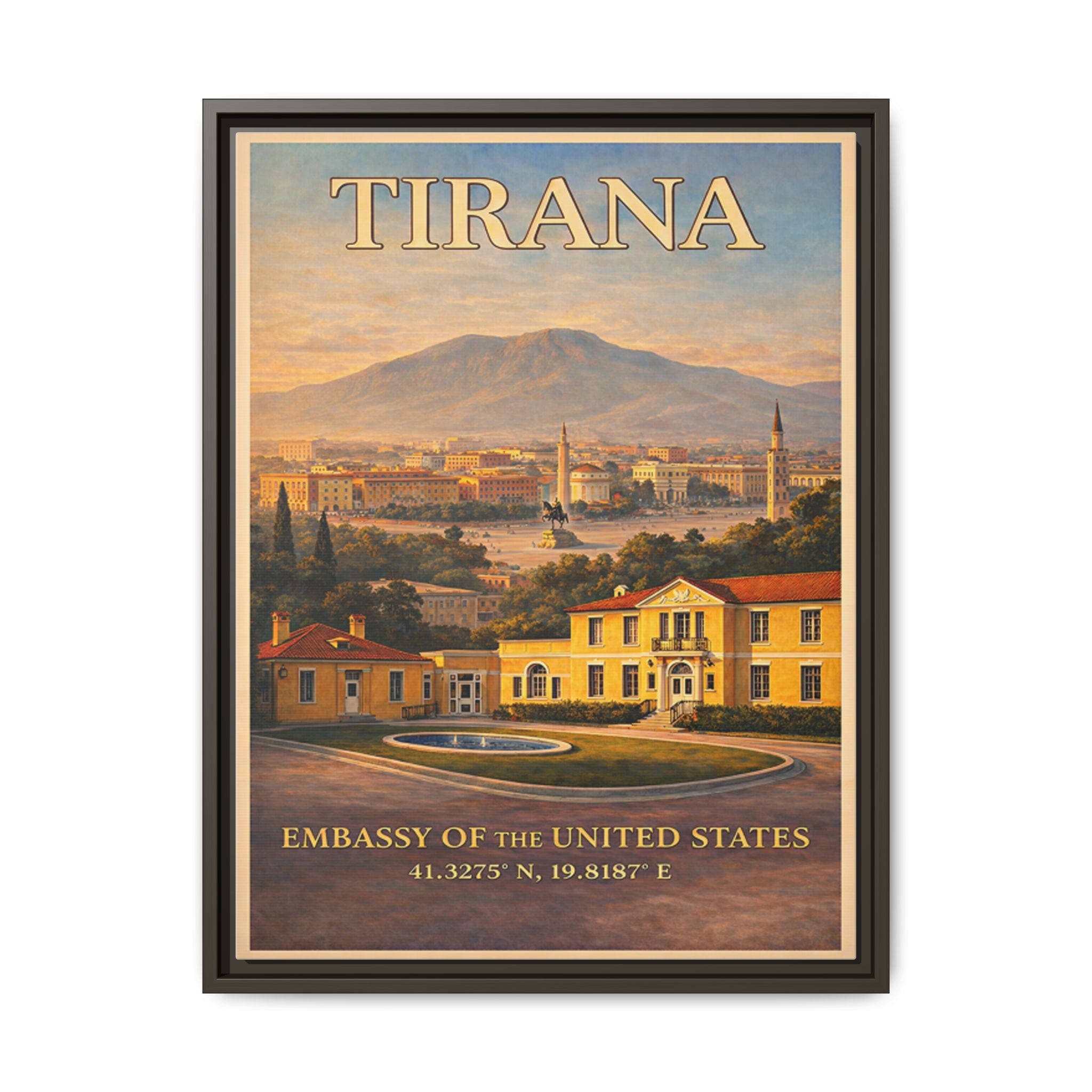 Tirana Embassy Wrapped Canvas Framed