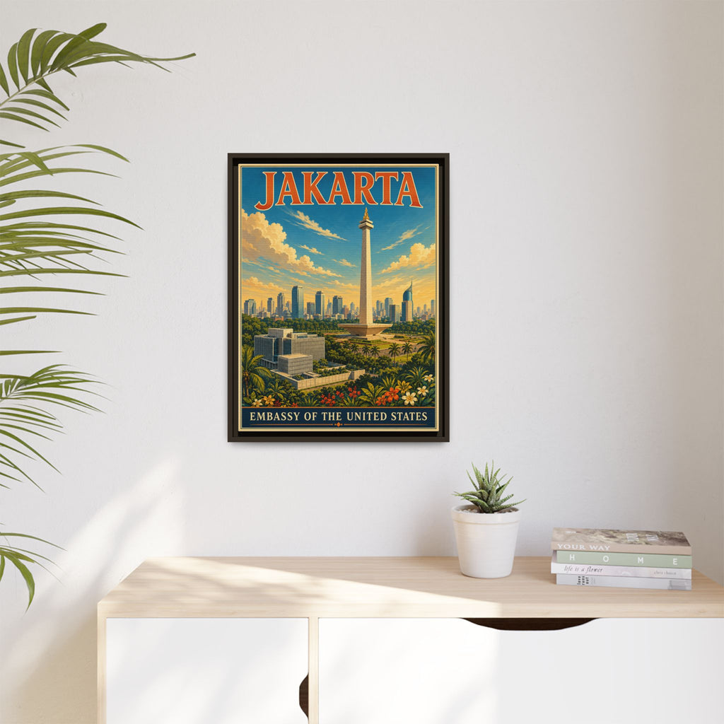 Jakarta Embassy Wrapped Canvas Framed