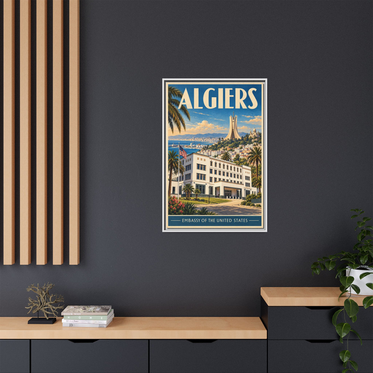 Algiers Embassy Wrapped Canvas Framed