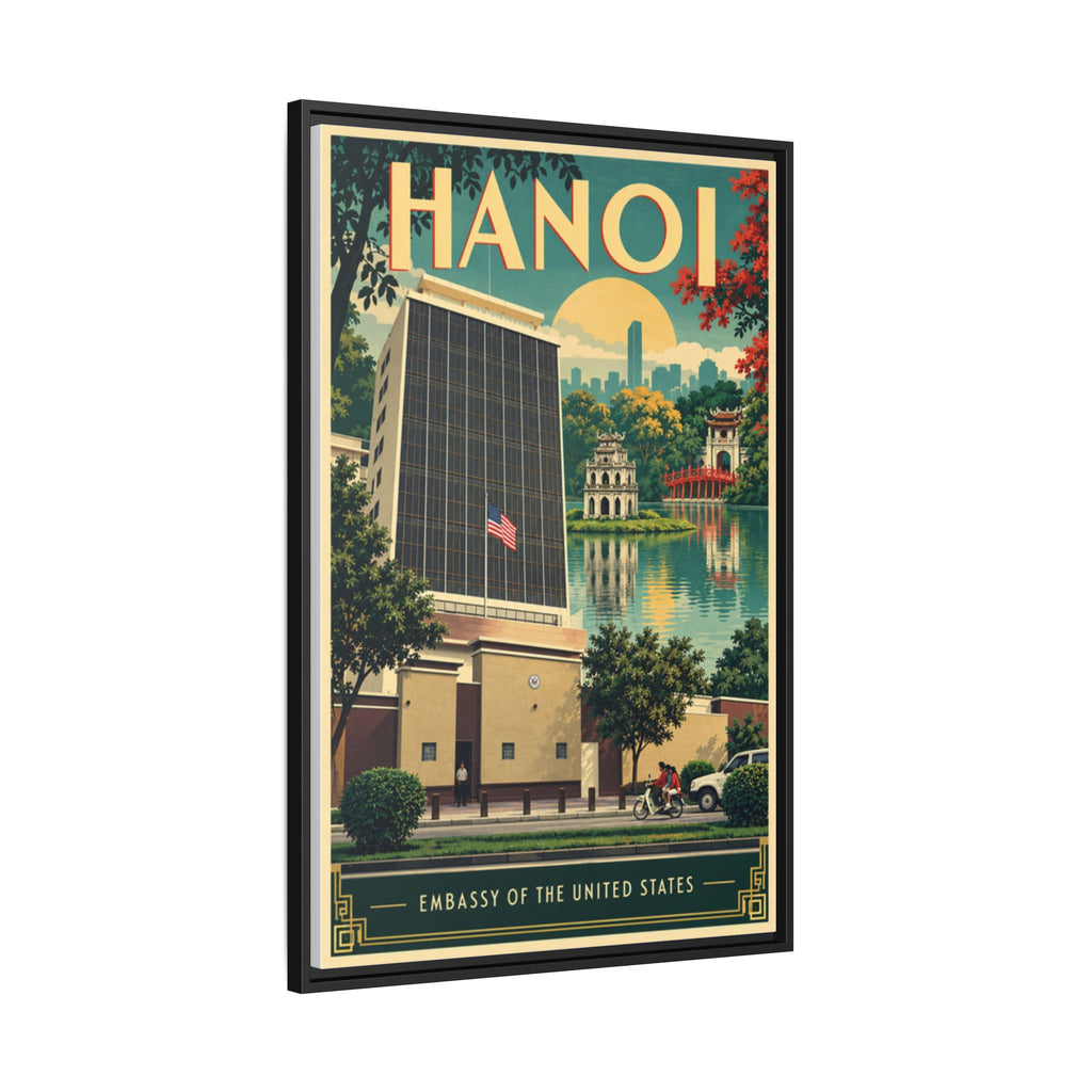 Hanoi Embassy Wrapped Canvas Framed