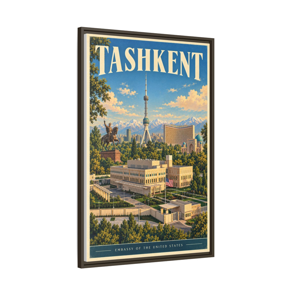 Tashkent Embassy Wrapped Canvas Framed