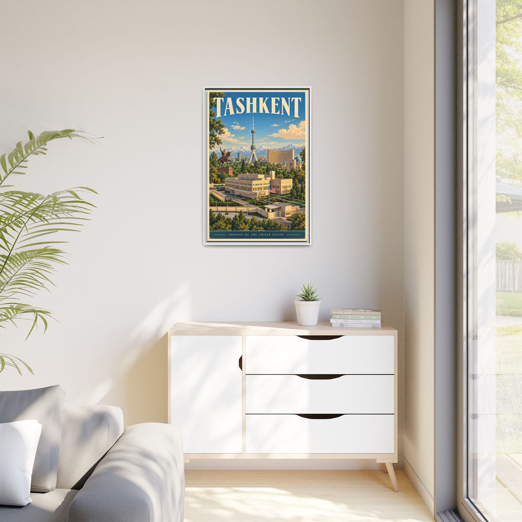 Tashkent Embassy Wrapped Canvas Framed