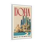 Doha Embassy Wrapped Canvas Framed