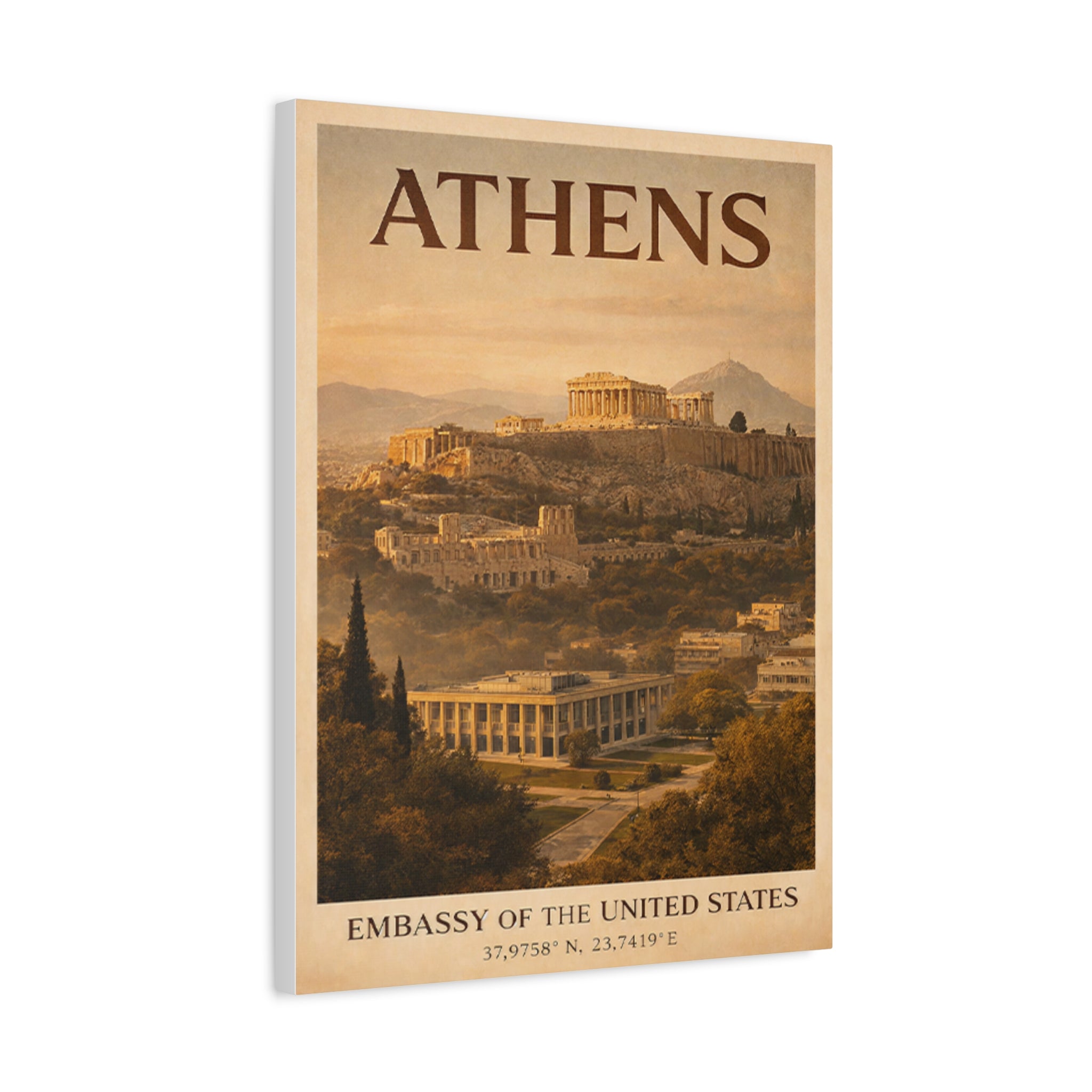 Athens Embassy Wrapped Canvas