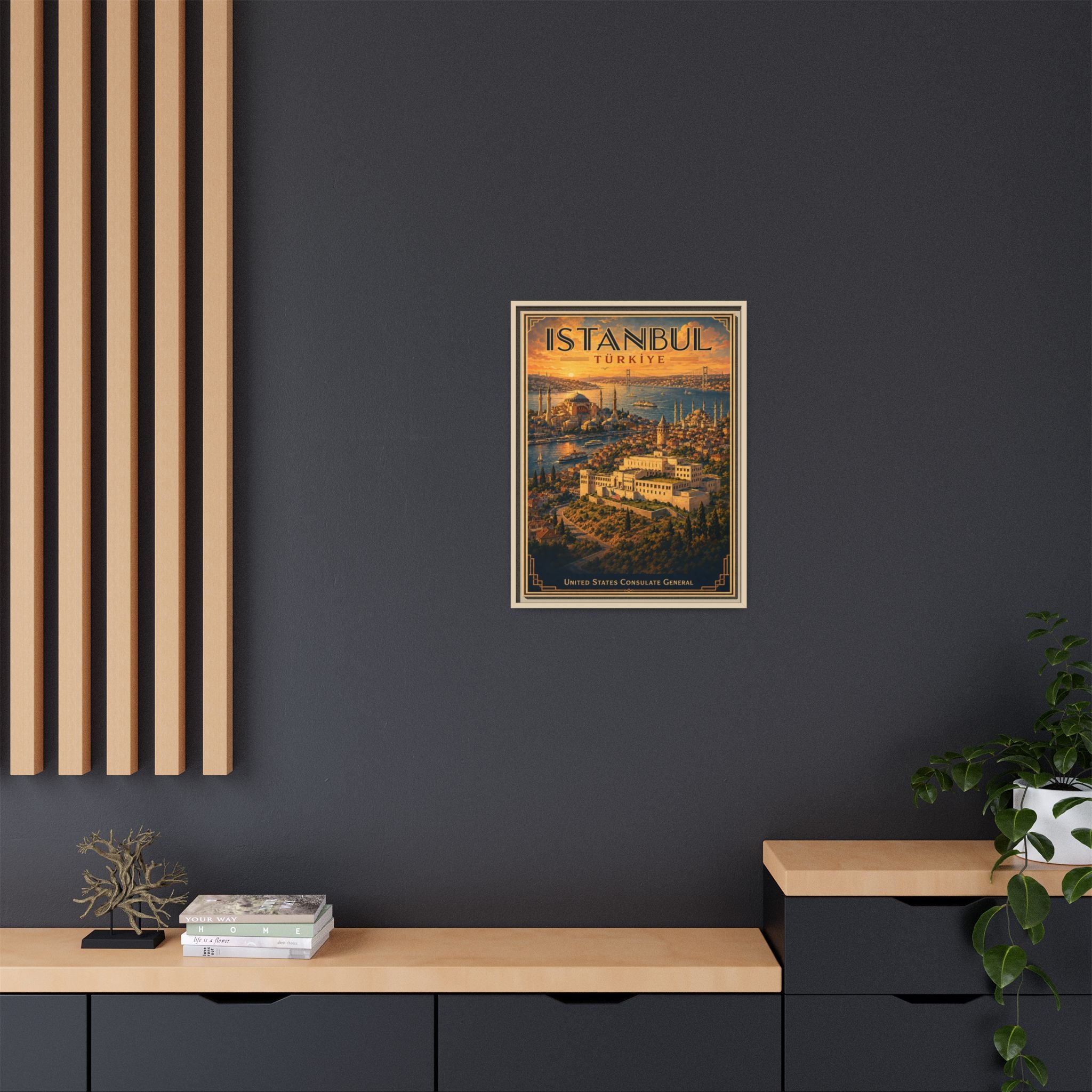 Istanbul Consulate General Wrapped Canvas Framed