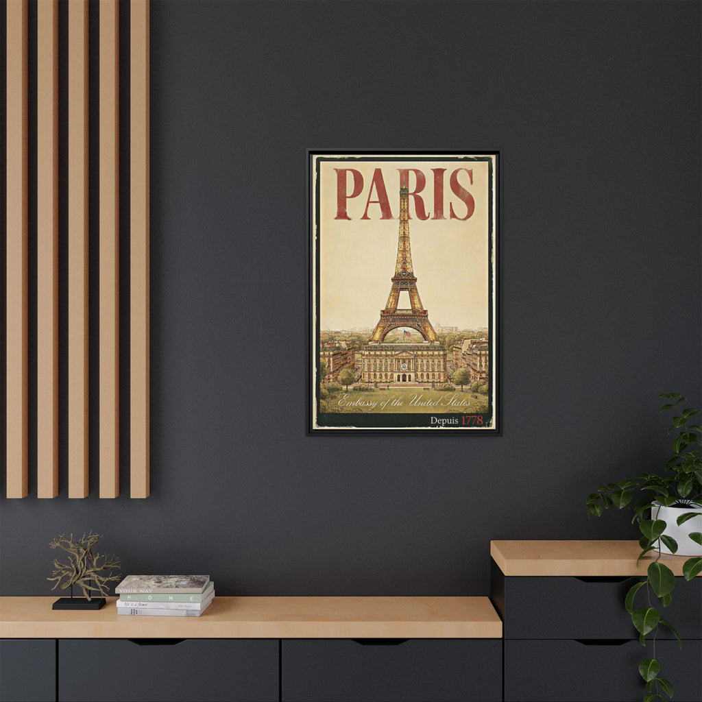 Paris Embassy Wrapped Canvas Framed