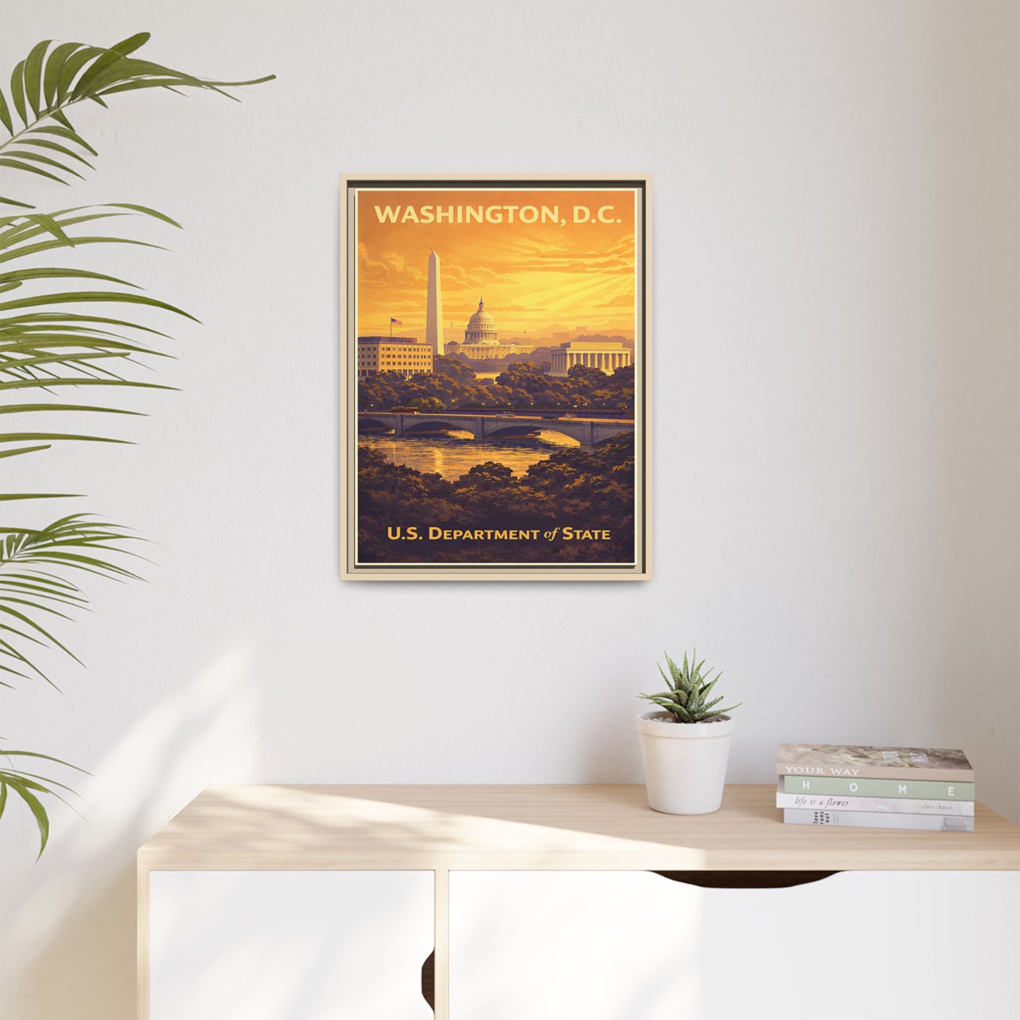 Washington D.C. Department of State Wrapped Canvas Framed