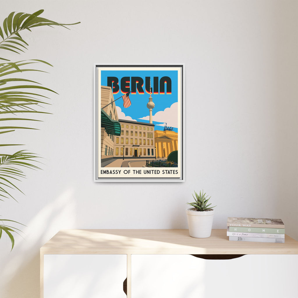Berlin Embassy Wrapped Canvas Framed