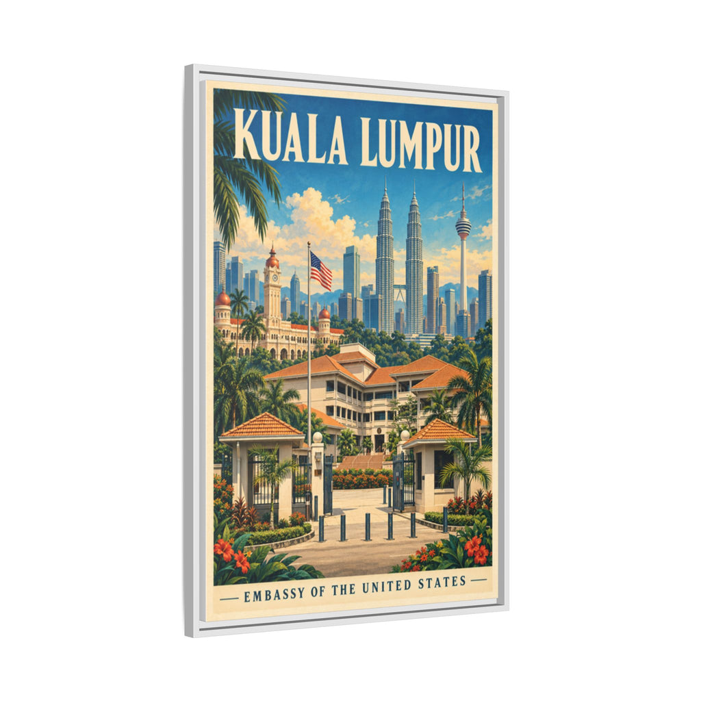 Kuala Lumpur Embassy Wrapped Canvas Framed