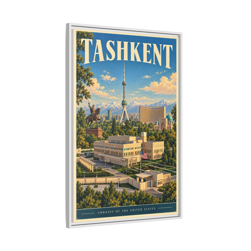 Tashkent Embassy Wrapped Canvas Framed